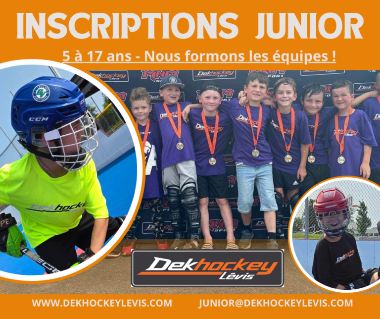 Inscriptions Junior Automne hiver 2024 25 Dekhockey Lévis